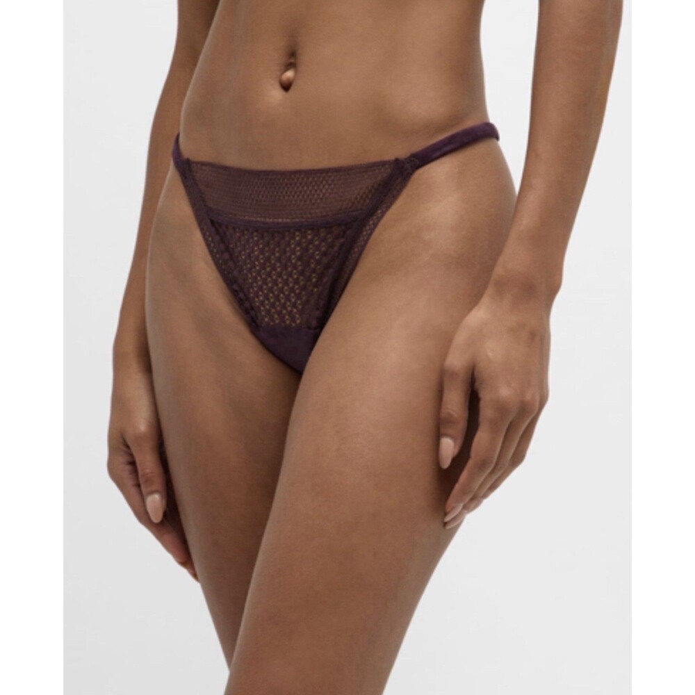 Else Bella Lace String Deep Purple Plum Intimate G-String Thong Women Sz Large